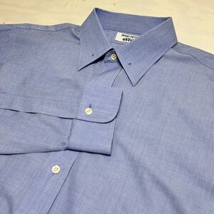 Brooks Brothers Gatsby Shirt Mens 16.5 35 Blue Tie Pin Collar Retro